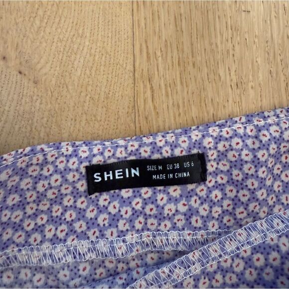 SHEIN Purple Floral Wrap Mini Skirt - Picture 4 of 6